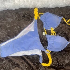 Blue and Yellow Bikini Set